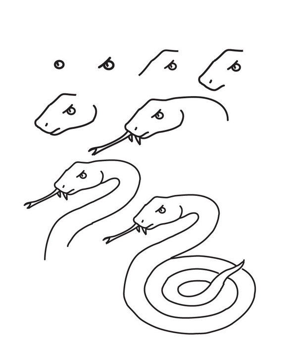 Dạy bé vẽ rắn 2